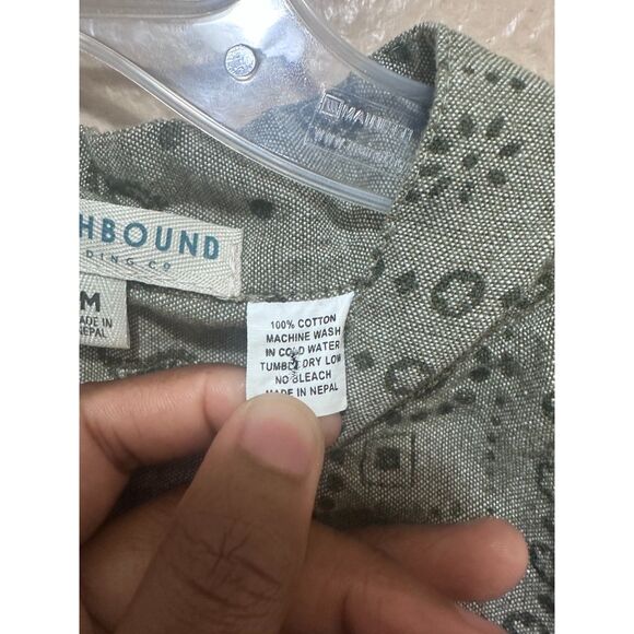 Earthbound Trading Co. Medium M Button Up Shirt Paisley Pattern Short Sleeve - Picture 3 of 7